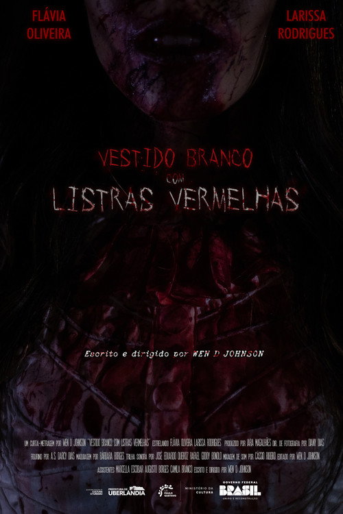 Постер «Vestido Branco com Listras Vermelhas»
