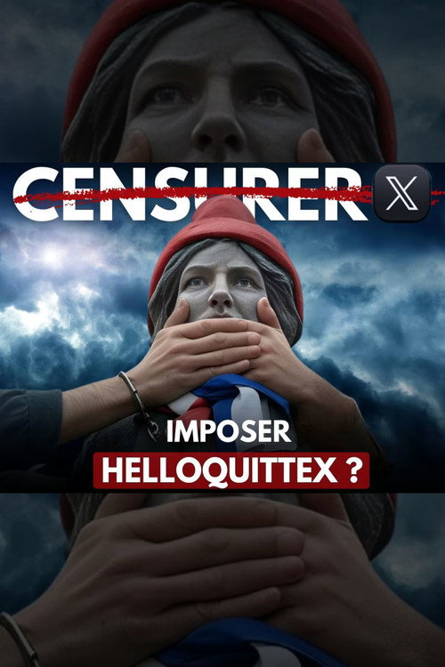 Постер «Censurer X, imposer HelloQuitteX?»