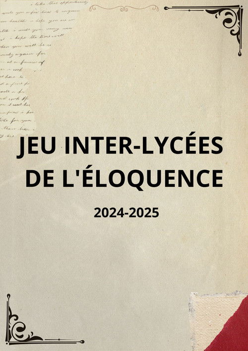 Постер «JEU INTER-LYCÉES DE L'ÉLOQUENCE»